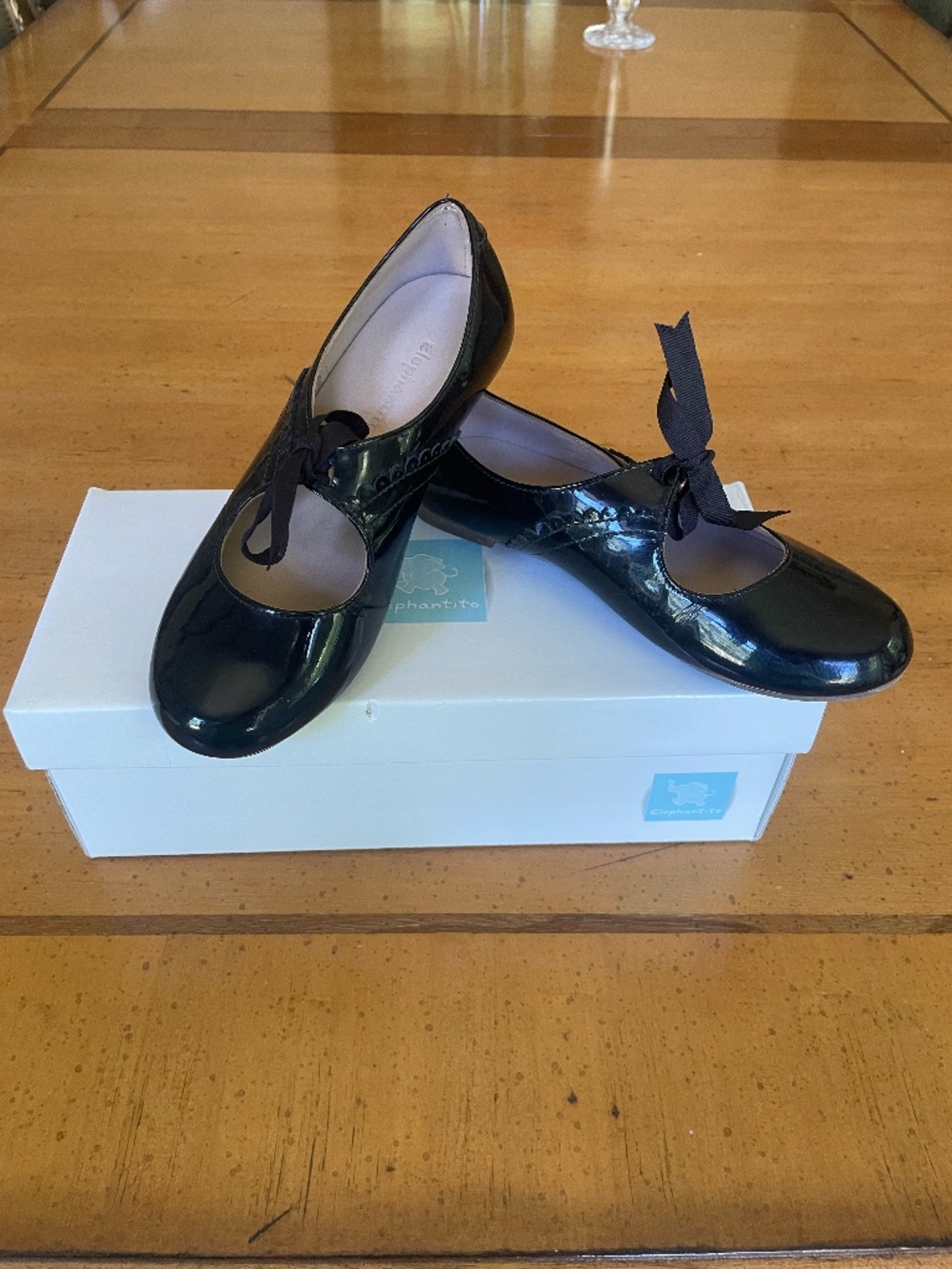 Girls Black Patent Leather Party Shoes